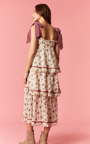 Ditsy Flower Printed Lace Dress