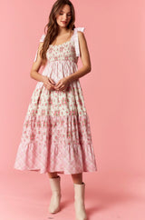 Mixed Cotton Poplin Printed Dress