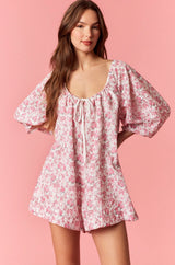 Pink Floral Romper