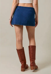 Low Waist Denim Mini Skirt