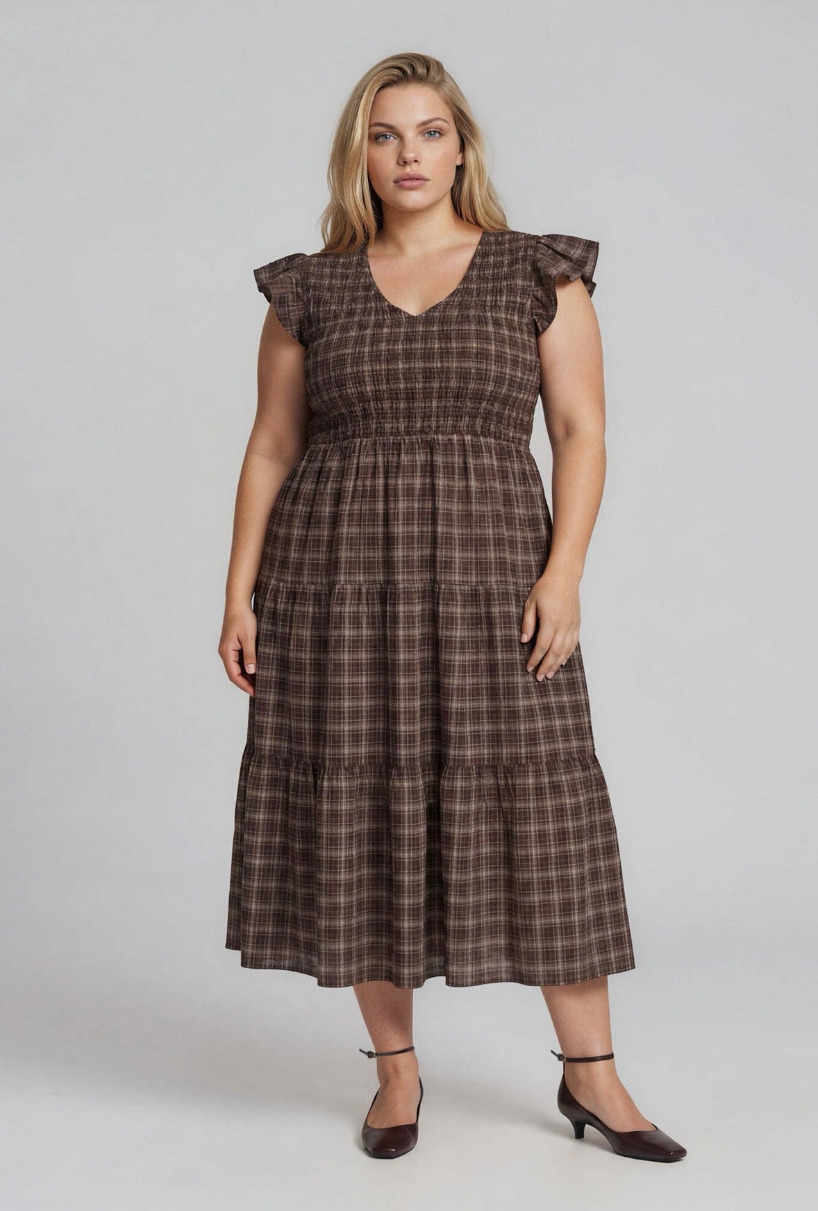Maple Lane Curve Plaid Set