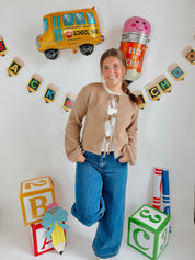 Front Tie Sweater Cardigan