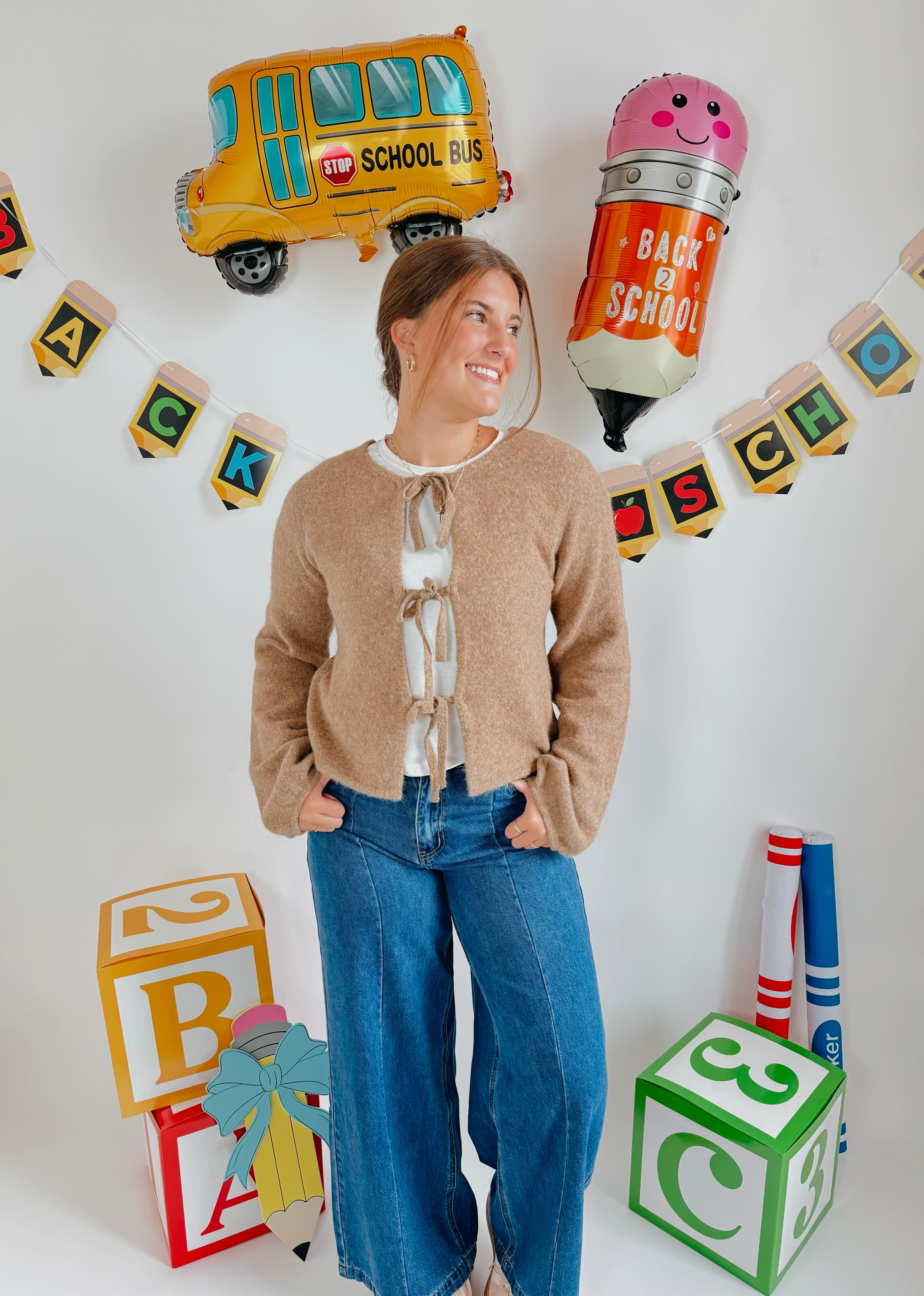 Front Tie Sweater Cardigan