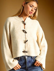 Ivory Toggle Knit Cardigan