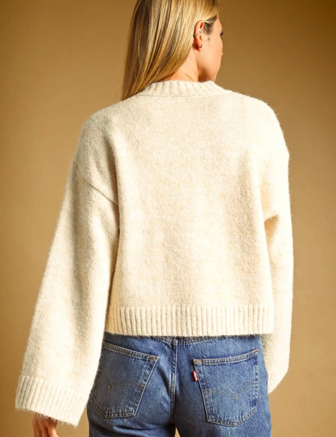Ivory Toggle Knit Cardigan