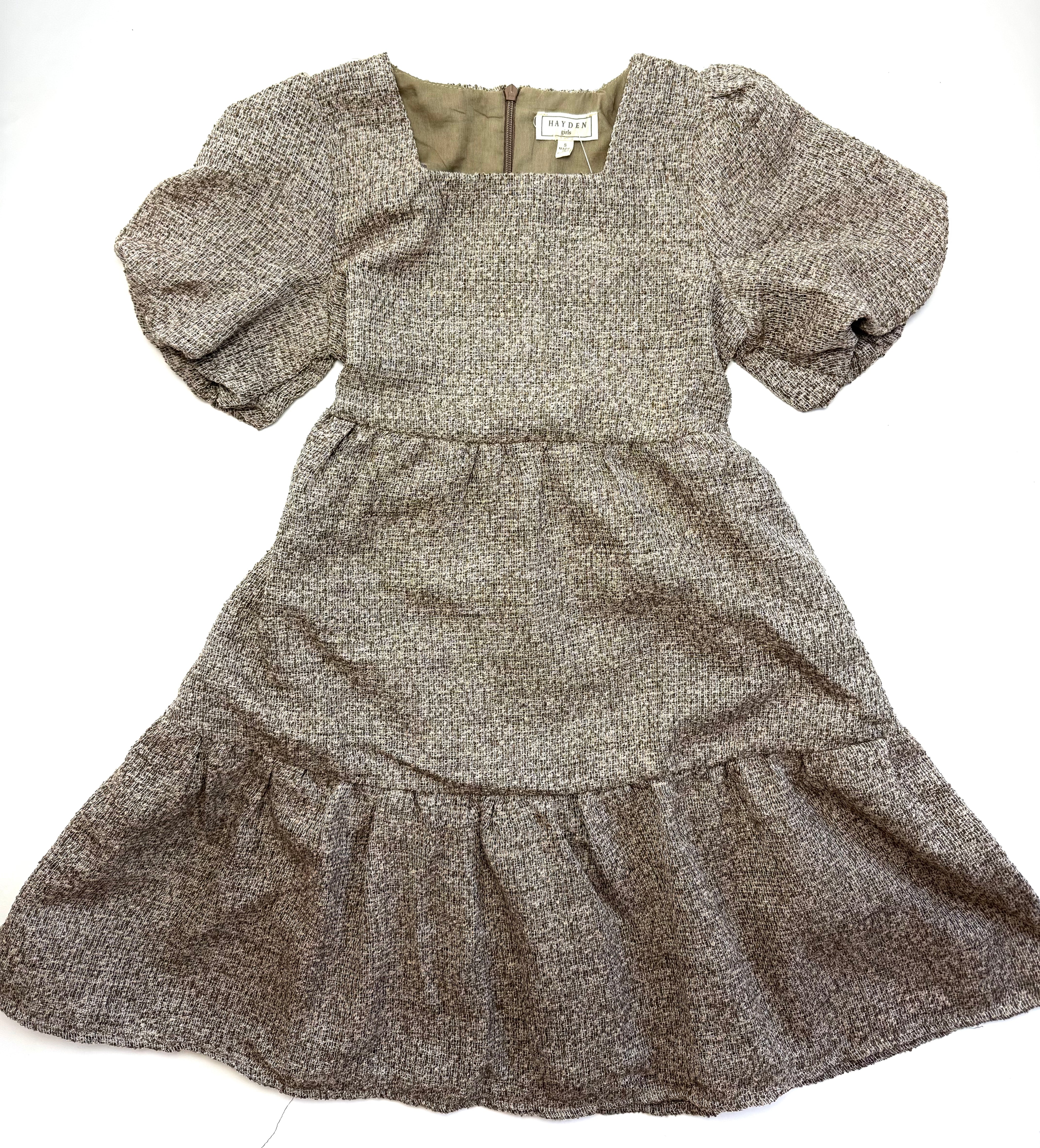 Girls Knit Bubble Sleeve Dress