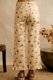 Mallard Print Ruffle Leg Pants