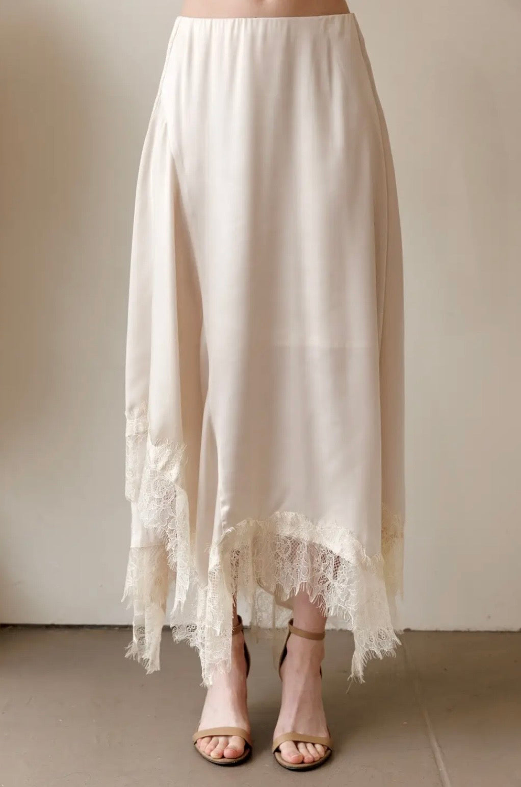 Champagne Silk Skirt