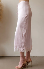 Satin Lace Skirt