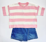 Girls Striped Button Down Top