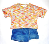 Girls Multi Color Knit Boxy Top