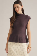 Brown Peplum Top