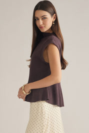 Brown Peplum Top
