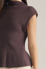 Brown Peplum Top