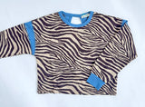Girls Zebra Print Cutout Sweatshirt