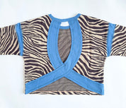 Girls Zebra Print Cutout Sweatshirt