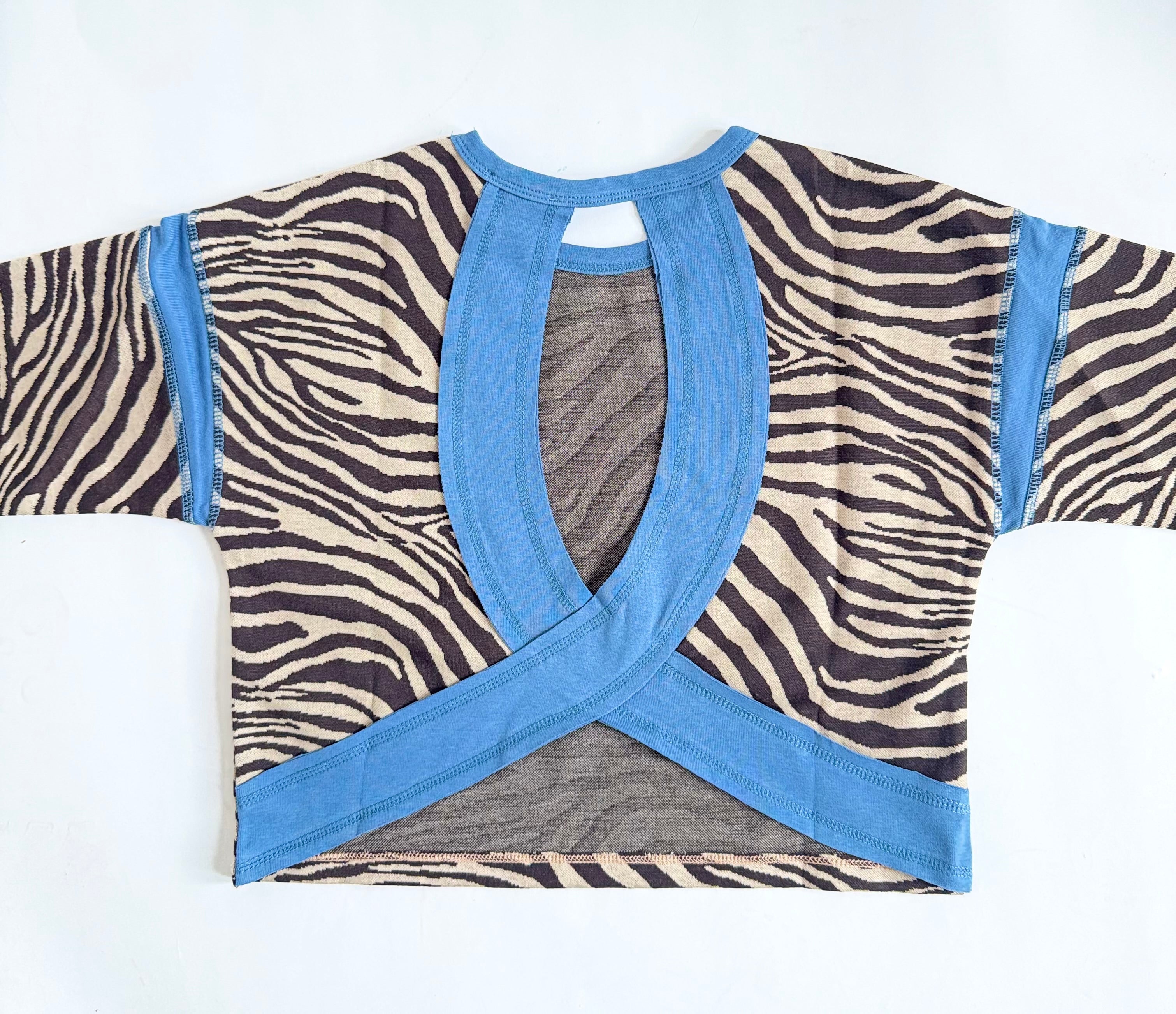 Girls Zebra Print Cutout Sweatshirt