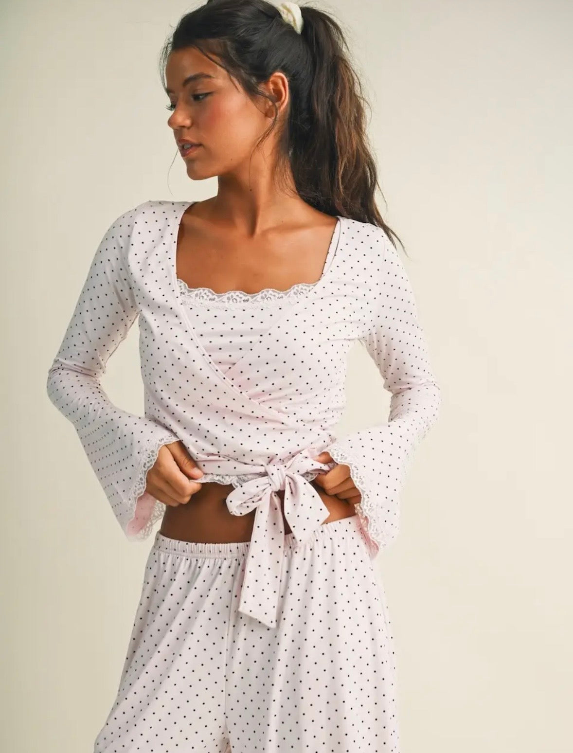Polka Dot Dreams PJ Wrap Top