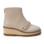 Chain Detail Slip On Platform Boot - Natural