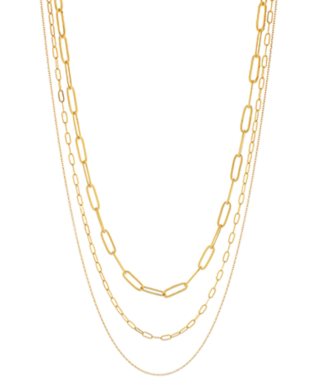 Clip Chain Triple Necklace