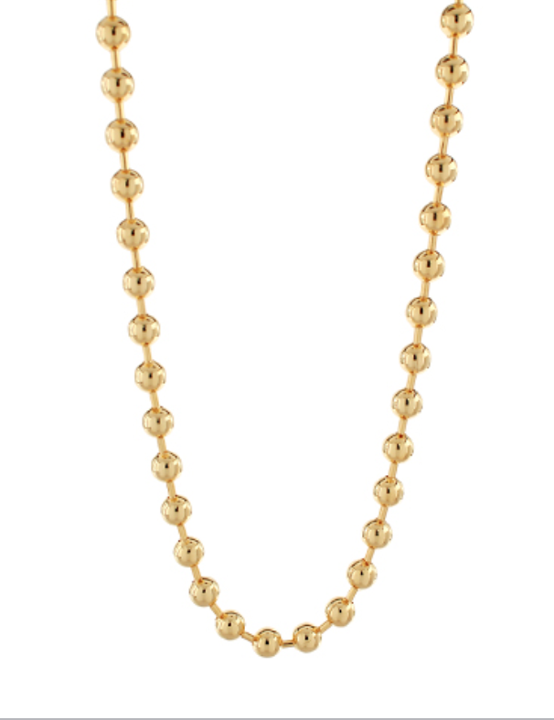 Link CCB Ball & Bar Choker 14K Gold