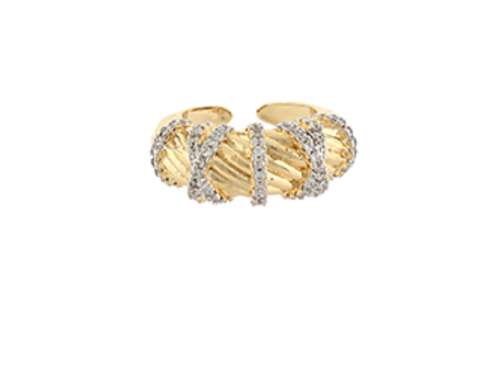 Pave & Comb Patterned Ring