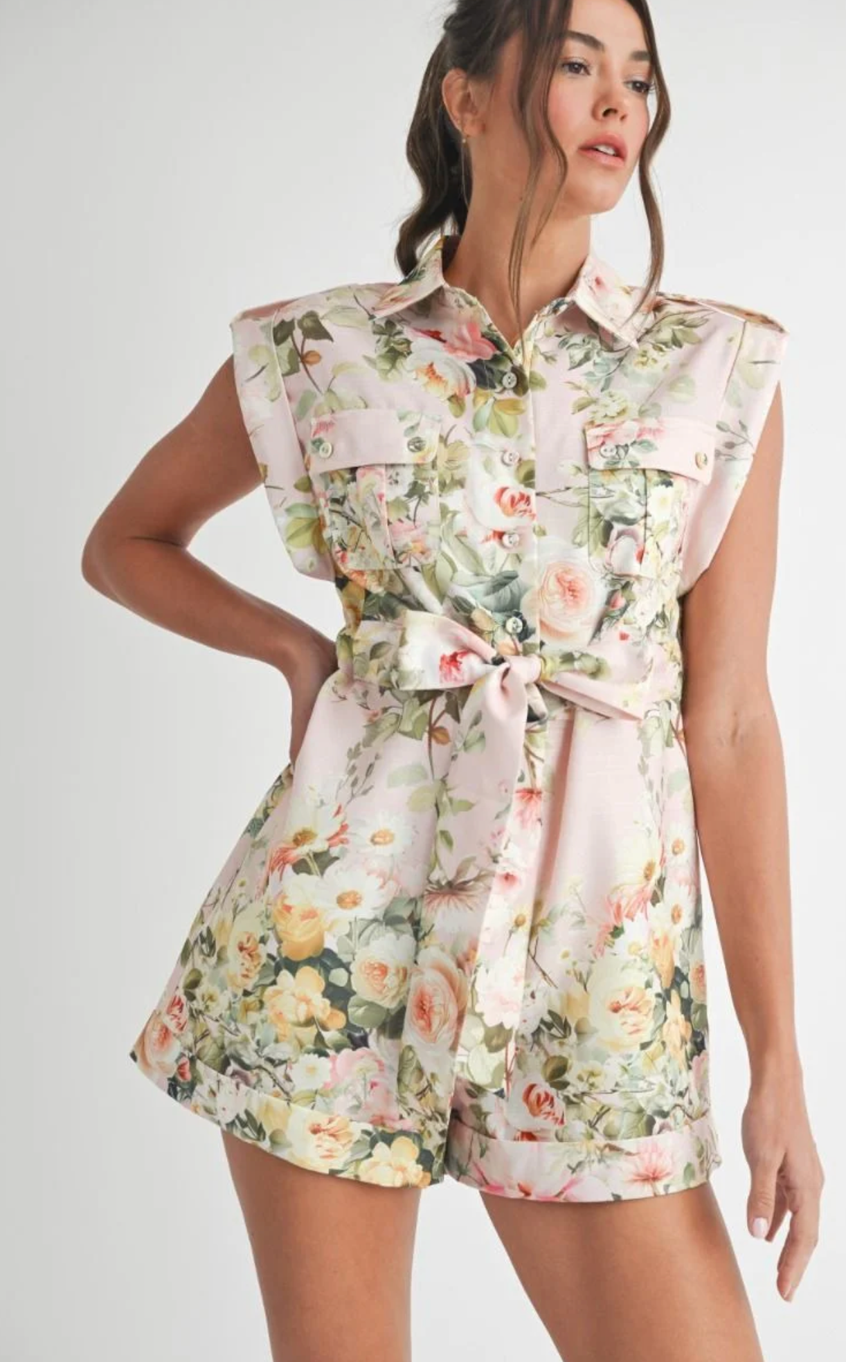 Floral Button Down Romper