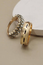 Navette Rhinestone Classic Duo Ring