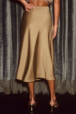 Satin Khaki Skirt