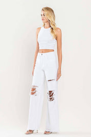 90'S VINTAGE SUPER HIGH RISE LOOSE JEANS | White