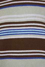 CREW NECK MULTI STRIPE SWEATER WITH WIDE LEG PANTS