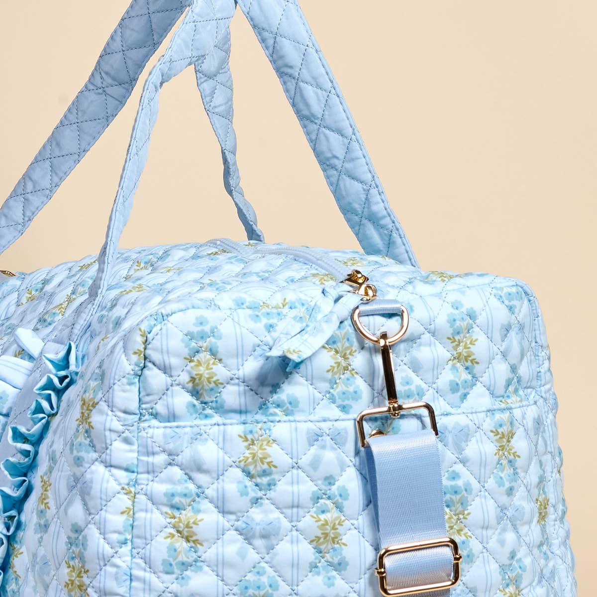 On-the-Go Quilted Weekender Bag–Blue