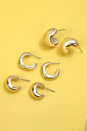 HUGGIE HOOP TRIO EARRINGS