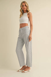 STRIPE - Barrel Jean