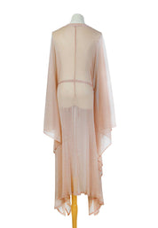 Rose Gold Sparkle Sheer Kimono Beach Bikini CovervUp Robe