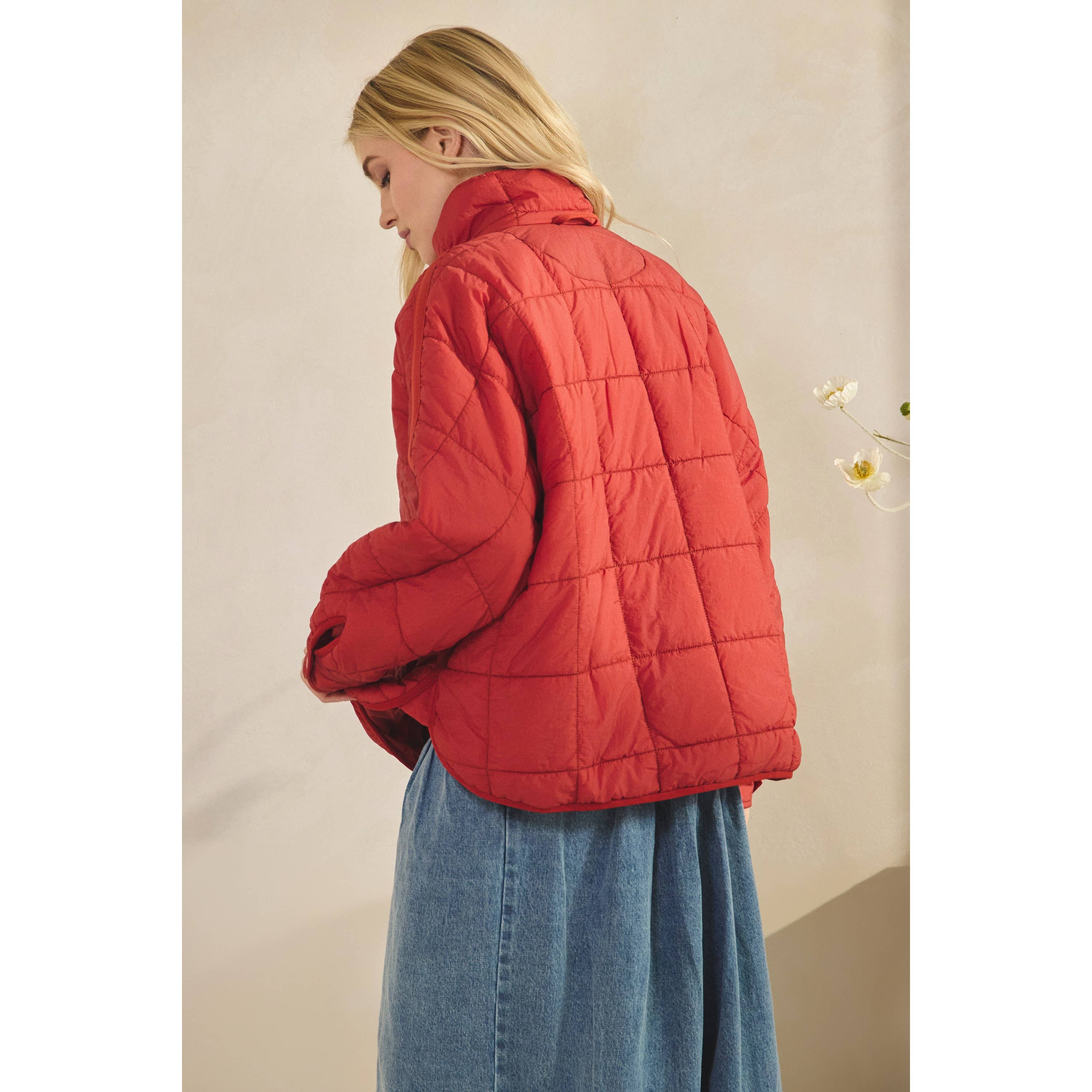 Zip Up Packable Puffer Jacket