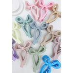 Matte Pastel Tone Bow Shape Hair Claw: