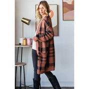 Mohair Sweater Long Cardigan  : Camel/Navy