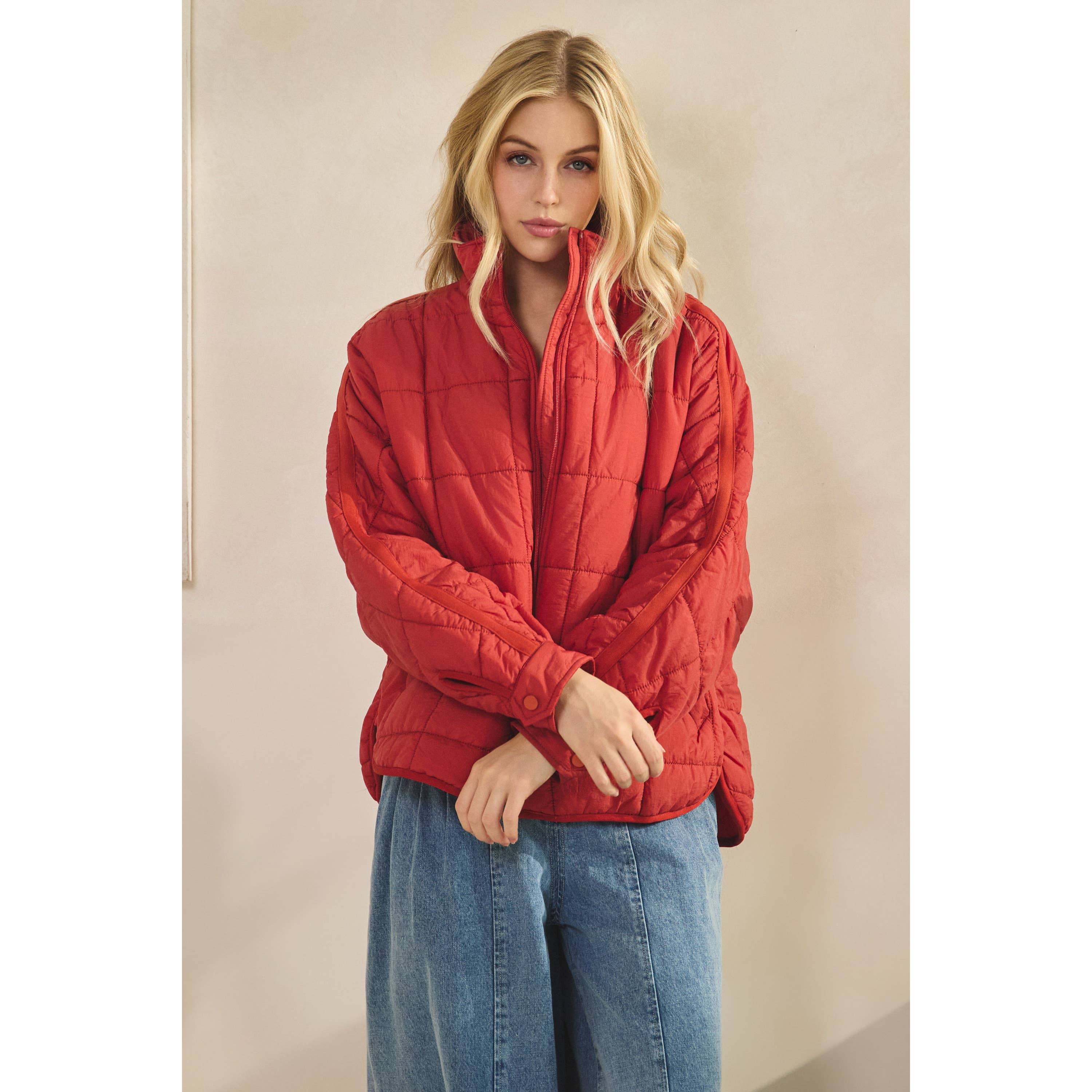 Zip Up Packable Puffer Jacket