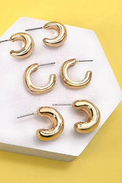 HUGGIE HOOP TRIO EARRINGS