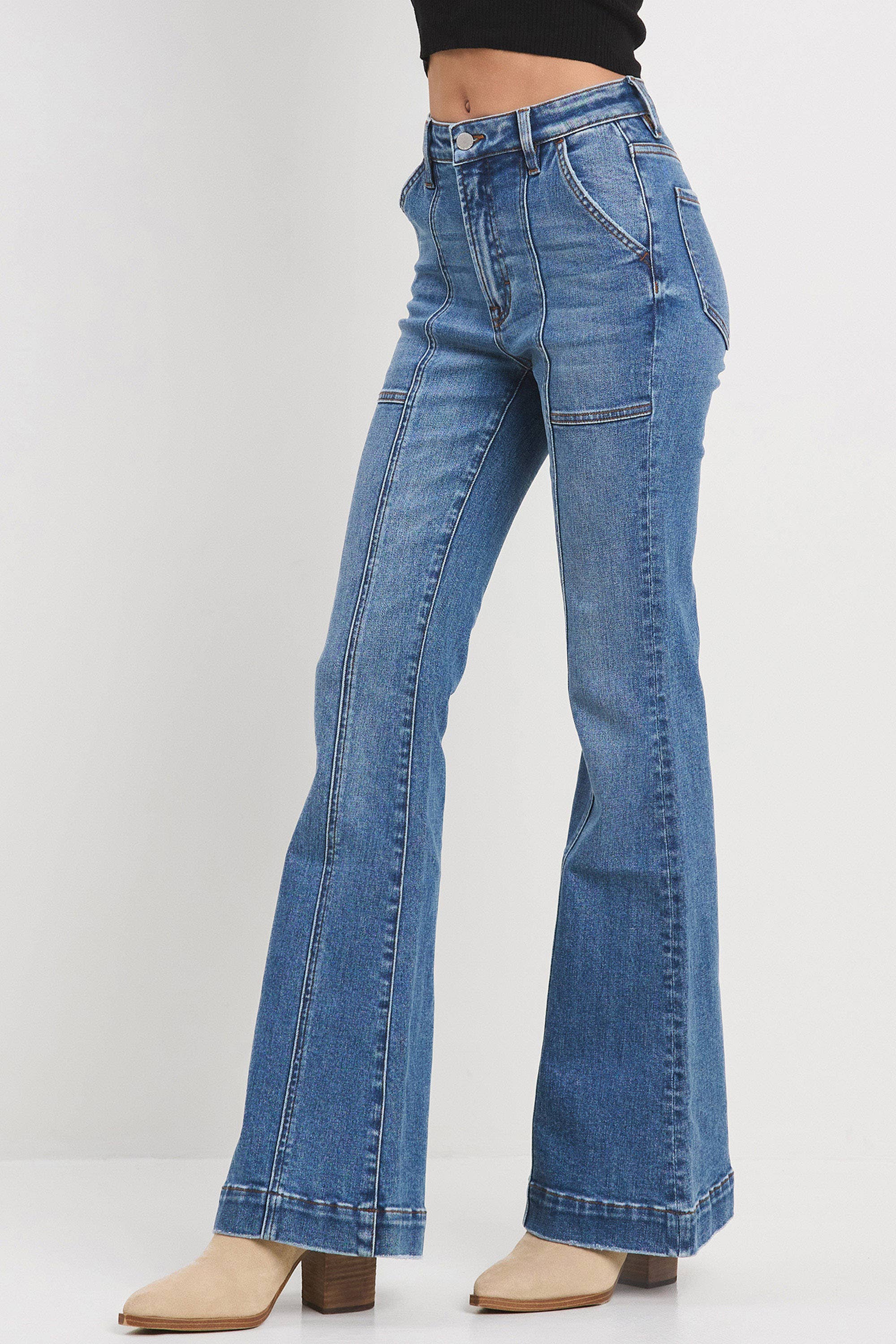 Flare Denim Jeans | Front Seam Vintage