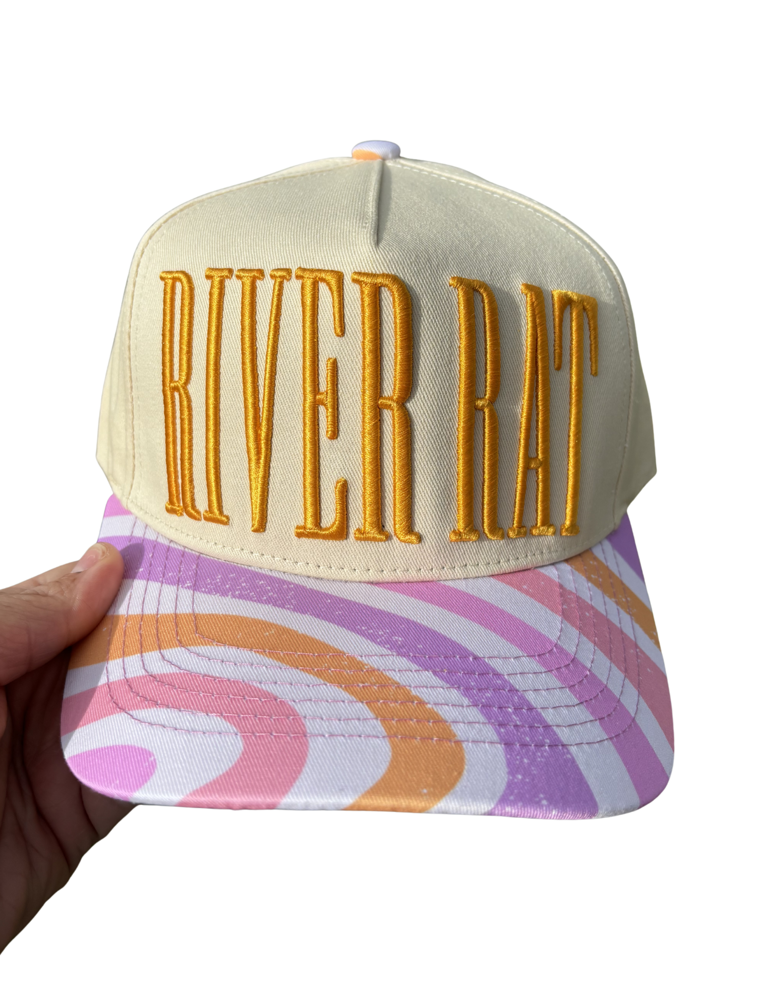 RIVER RAT TRUCKER HAT | CANVAS CAP: LAVENDER CANVAS CAP