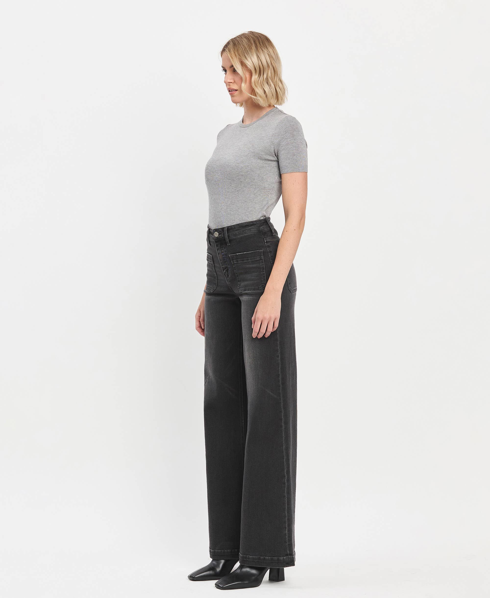 Vervet Black High Rise Trouser Jeans