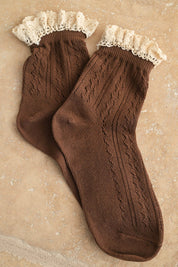 NET POINTELLE WITH CROCHET TRIM SOCKS