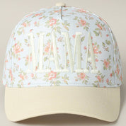 MAMA Embroidered Flower PatternTrucker Hat