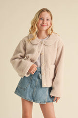 TWEEN KIDS GIRLS PETER PAN COLLAR JACKET