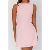 HIGH NECK ASYMMETRICAL DRESS