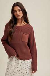 DROP SHOULDER SWEATER TOP