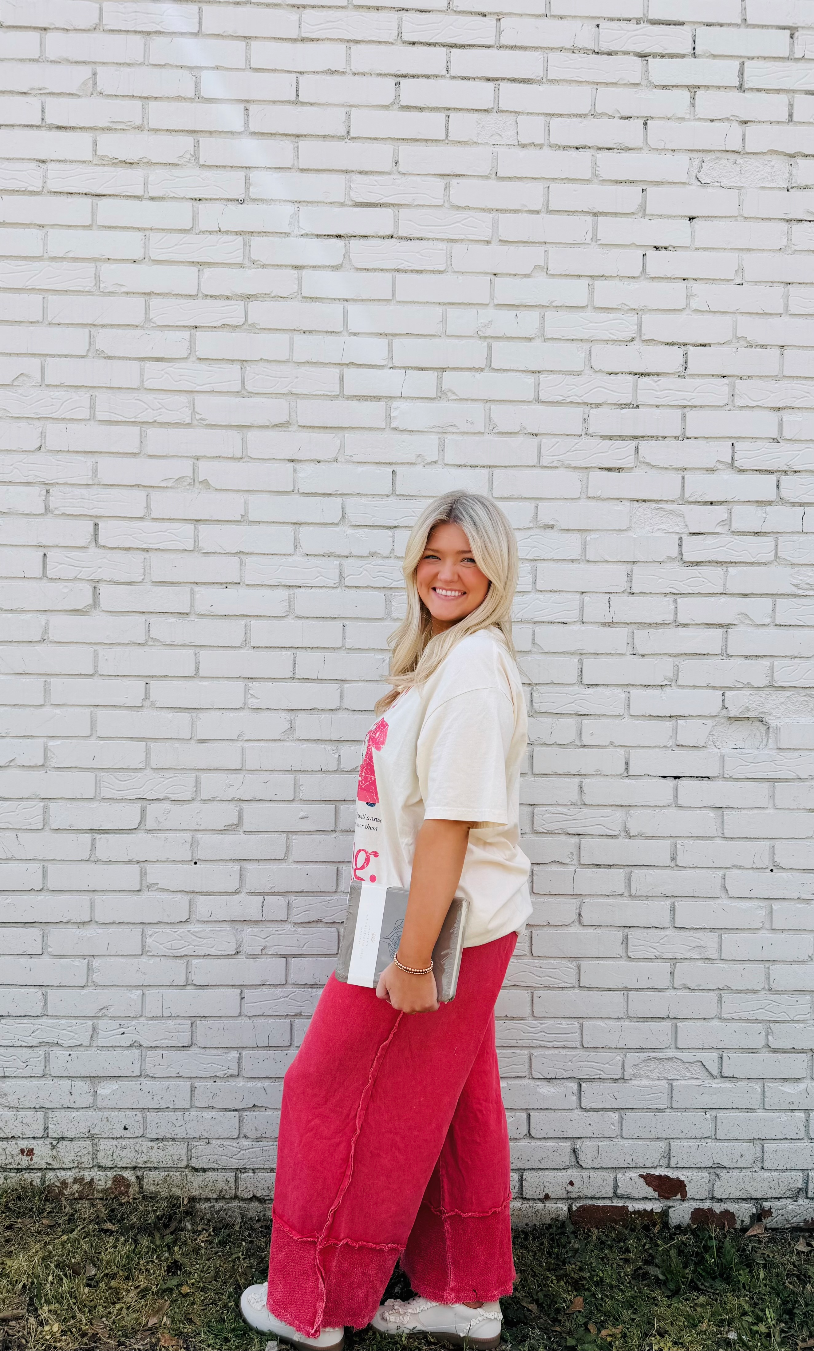 MineralWash Wide Pants with raw hem frayed details