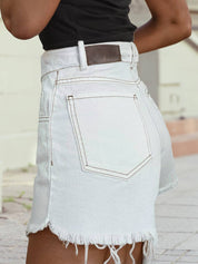Raw Hem High Waist Denim Shorts
